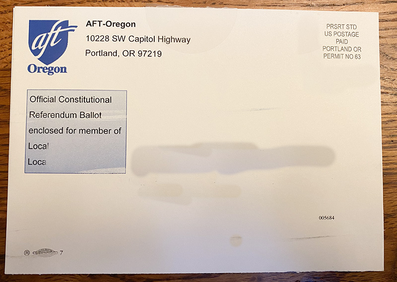 AFT-Oregon Constitutional Referendum Ballot
