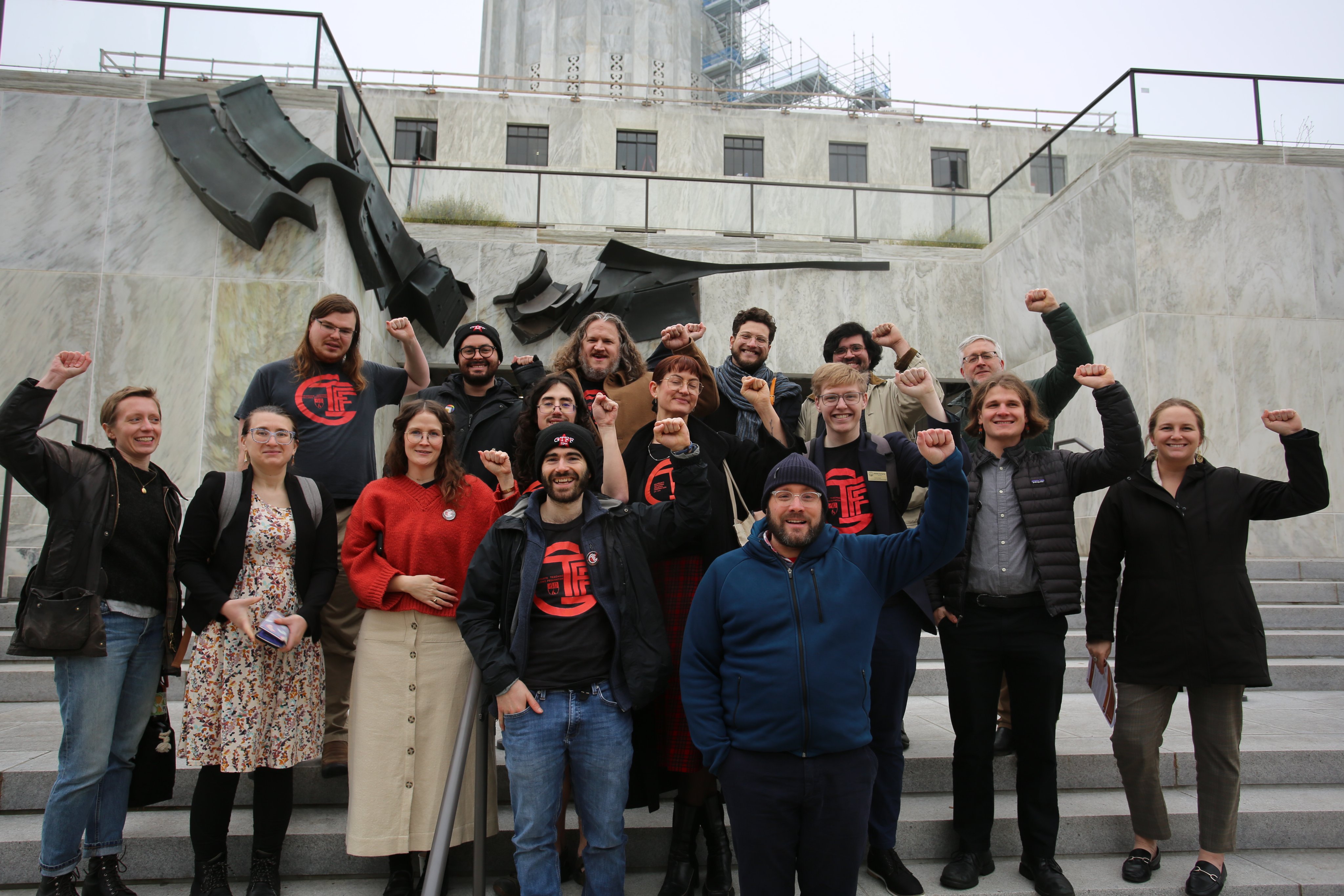 AFT-Oregon members outside the capitol